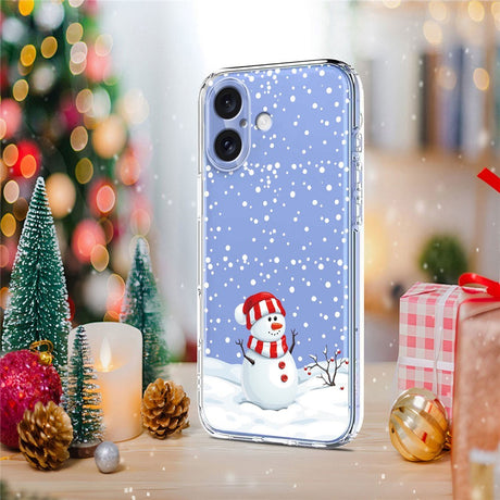 EIDERWOOD iPhone 17 Fleksibelt Plastik Julecover m. Motiv - Gennemsigtig / Snemand