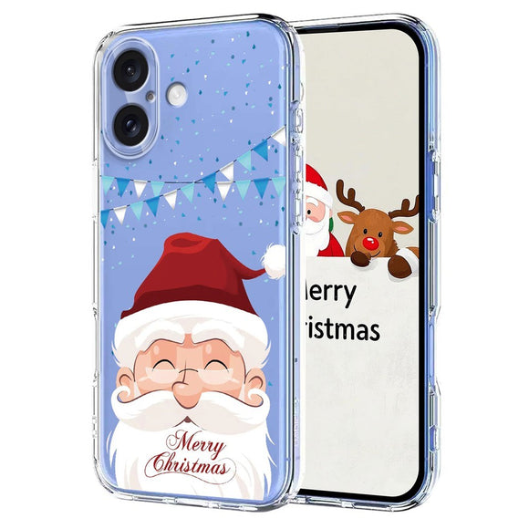 EIDERWOOD iPhone 17 Fleksibelt Plastik Julecover m. Motiv - Gennemsigtig / Julemanden