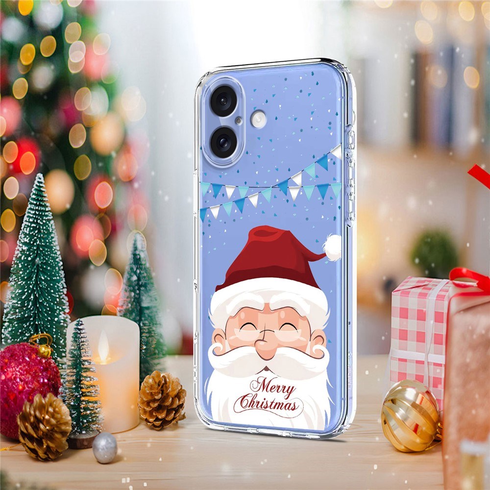 EIDERWOOD iPhone 17 Fleksibelt Plastik Julecover m. Motiv - Gennemsigtig / Julemanden