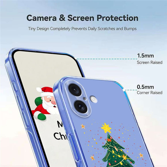 EIDERWOOD iPhone 17 Fleksibelt Plastik Julecover m. Motiv - Gennemsigtig / Juletræ