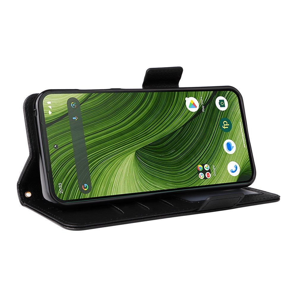 Fairphone (Gen. 6+ / Gen. 6) EIDERWOOD Kunstlæder Flip Cover m. Strop - Sort