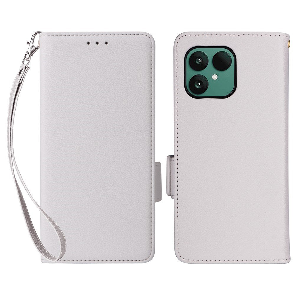 Fairphone (Gen. 6+ / Gen. 6) EIDERWOOD Kunstlæder Flip Cover m. Strop - Hvid