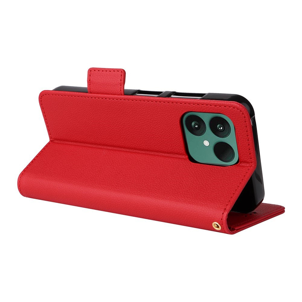Fairphone (Gen. 6+ / Gen. 6) EIDERWOOD Kunstlæder Flip Cover m. Strop - Rød