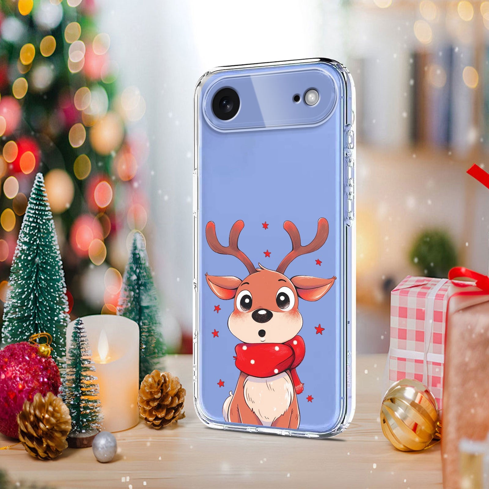 EIDERWOOD iPhone Air Fleksibelt Plastik Julecover m. Motiv - Gennemsigtig / Rensdyr