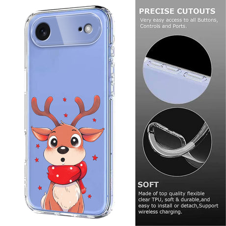 EIDERWOOD iPhone Air Fleksibelt Plastik Julecover m. Motiv - Gennemsigtig / Rensdyr