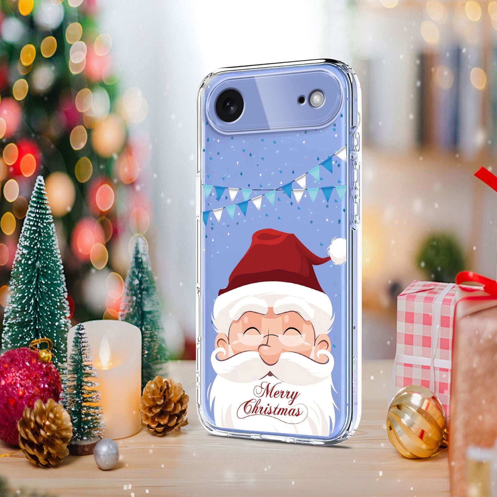 EIDERWOOD iPhone Air Fleksibelt Plastik Julecover m. Motiv - Gennemsigtig / Julemanden