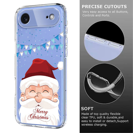 EIDERWOOD iPhone Air Fleksibelt Plastik Julecover m. Motiv - Gennemsigtig / Julemanden