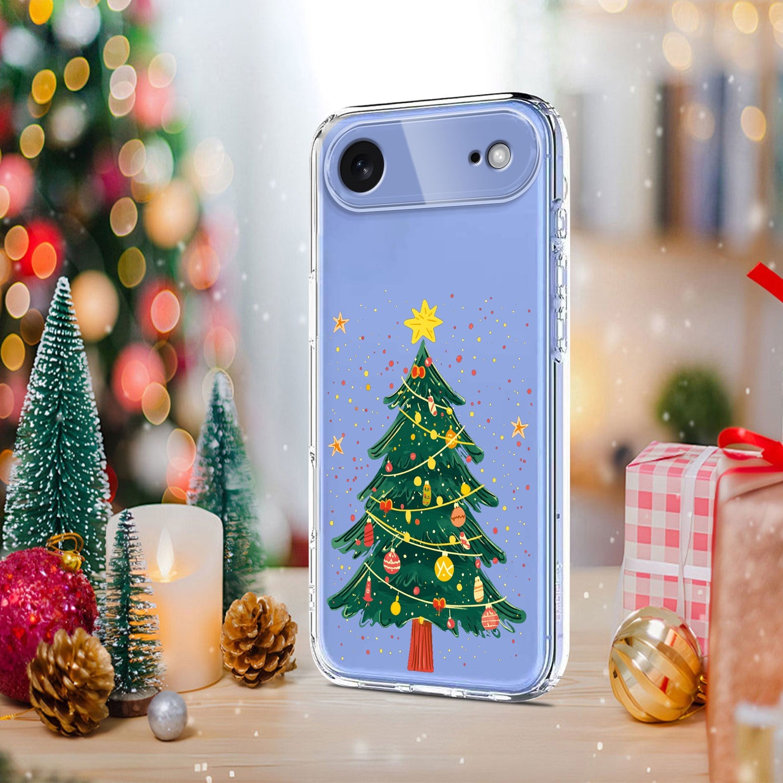 EIDERWOOD iPhone Air Fleksibelt Plastik Julecover m. Motiv - Gennemsigtig / Juletræ