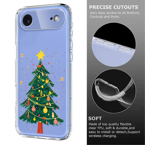 EIDERWOOD iPhone Air Fleksibelt Plastik Julecover m. Motiv - Gennemsigtig / Juletræ