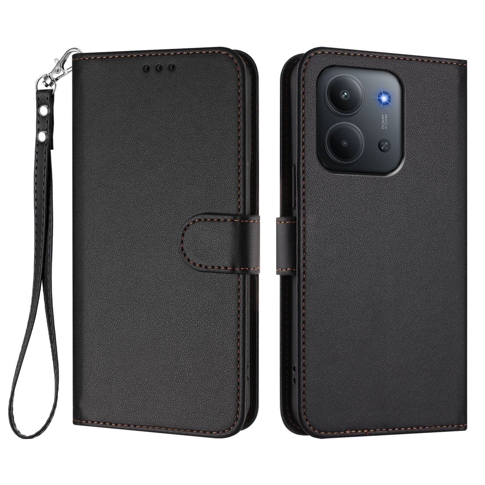 Xiaomi Redmi 15C (5G) / (4G) EIDERWOOD Flipcover m. Kortholder & Ståfunktion - Sort