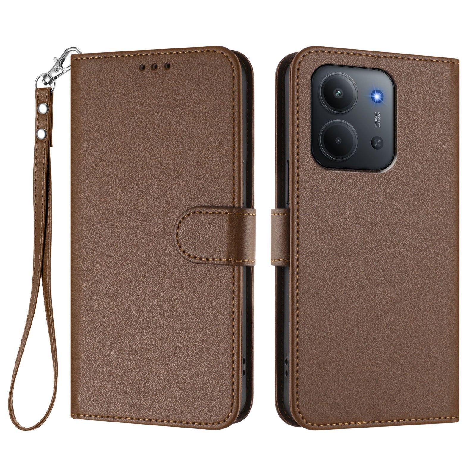 Xiaomi Redmi 15C (5G) / (4G) EIDERWOOD Flipcover m. Kortholder & Ståfunktion - Brun
