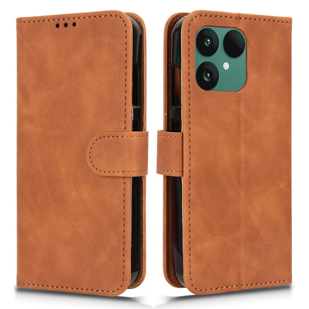 Fairphone 6 EIDERWOOD Kunstlæder Flip Cover m. Kortholder & Ståfunktion - Brun