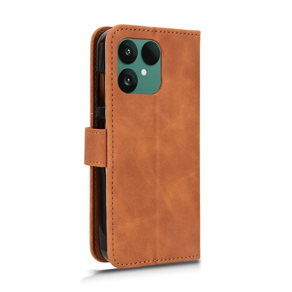Fairphone 6 EIDERWOOD Kunstlæder Flip Cover m. Kortholder & Ståfunktion - Brun