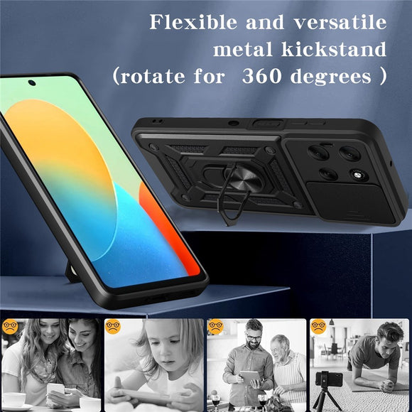 EIDERWOOD Motorola Moto G56 Hybrid Håndværker Cover m. Kickstand & Cam Slider - Sølv