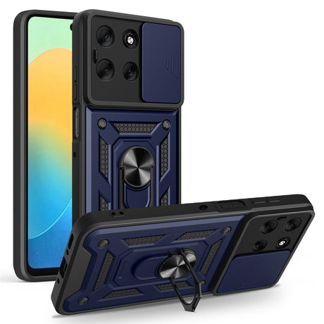EIDERWOOD Motorola Moto G56 Hybrid Håndværker Cover m. Kickstand & Cam Slider - Blå
