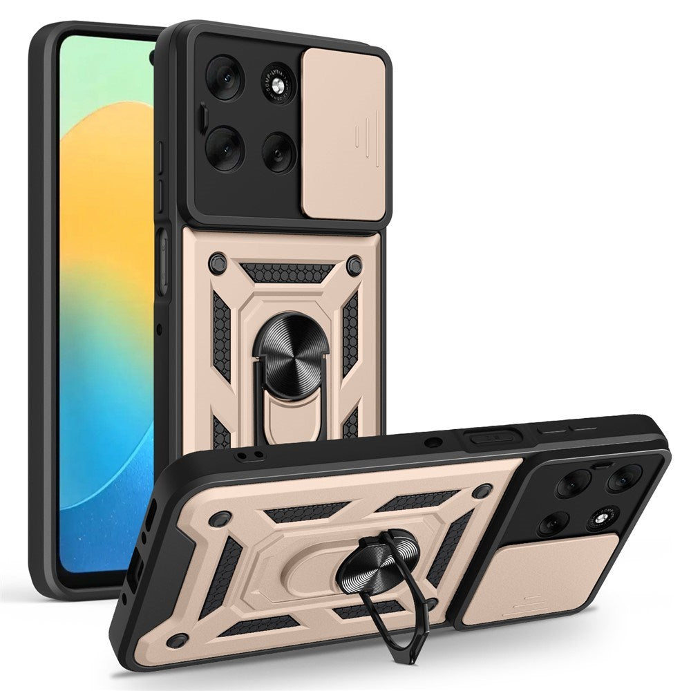 EIDERWOOD Motorola Moto G56 Hybrid Håndværker Cover m. Kickstand & Cam Slider - Guld