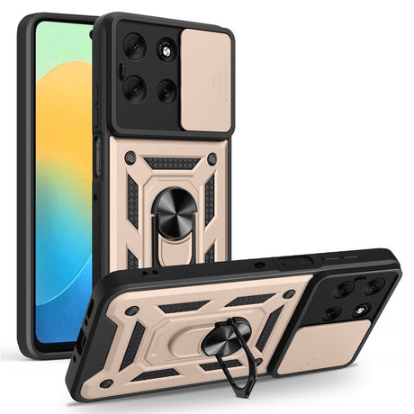 EIDERWOOD Motorola Moto G56 Hybrid Håndværker Cover m. Kickstand & Cam Slider - Guld