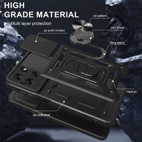EIDERWOOD Motorola Moto G56 Hybrid Håndværker Cover m. Kickstand & Cam Slider - Guld