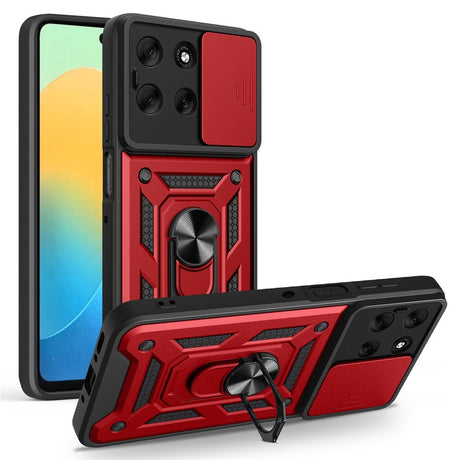 EIDERWOOD Motorola Moto G56 Hybrid Håndværker Cover m. Kickstand & Cam Slider - Rød