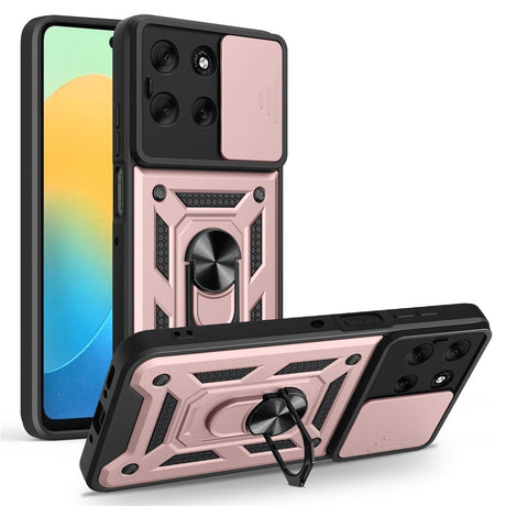 EIDERWOOD Motorola Moto G56 Hybrid Håndværker Cover m. Kickstand & Cam Slider - Rose Gold