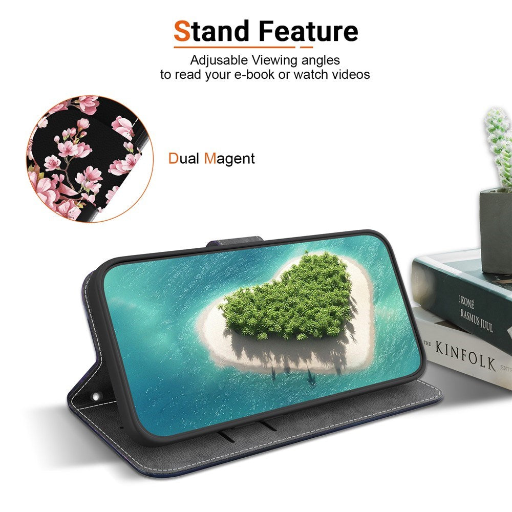 EIDERWOOD OnePlus Nord 5 Kunstlæder Flip Cover m. Kortholder & Strop - Blommetræ m. Blomster