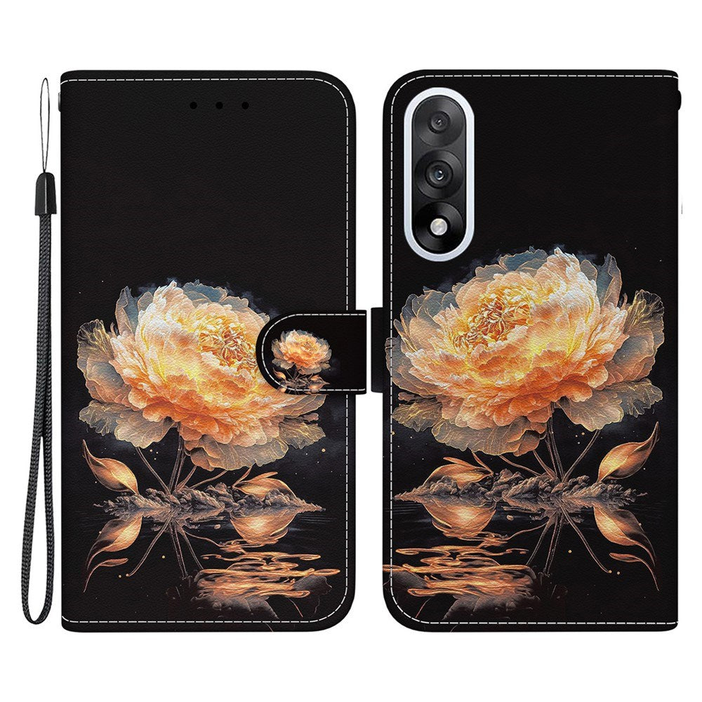 EIDERWOOD OnePlus Nord 5 Kunstlæder Flip Cover m. Kortholder & Strop - Guld Pæon