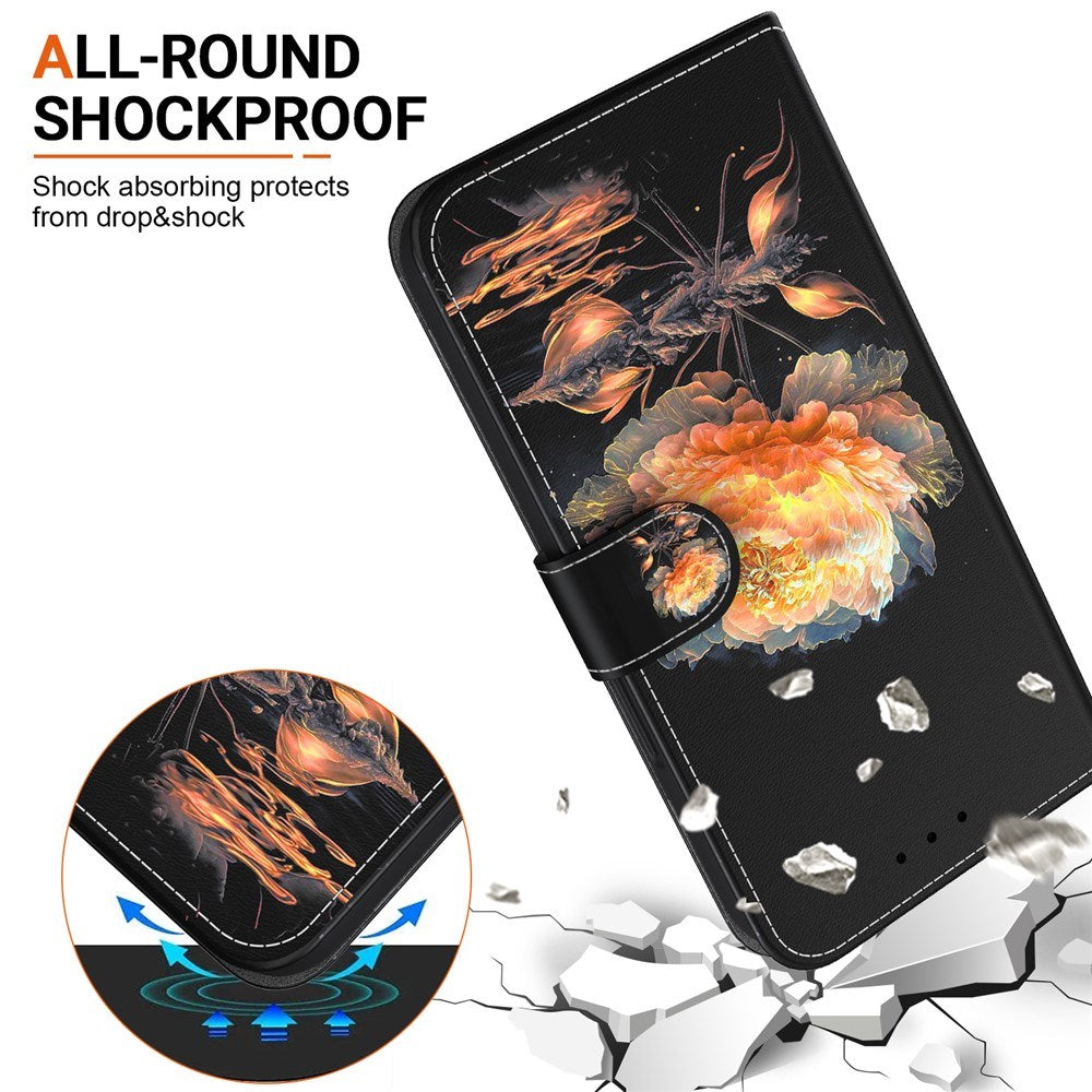 EIDERWOOD OnePlus Nord 5 Kunstlæder Flip Cover m. Kortholder & Strop - Guld Pæon