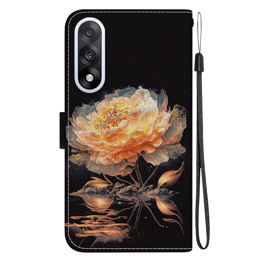 EIDERWOOD OnePlus Nord 5 Kunstlæder Flip Cover m. Kortholder & Strop - Guld Pæon