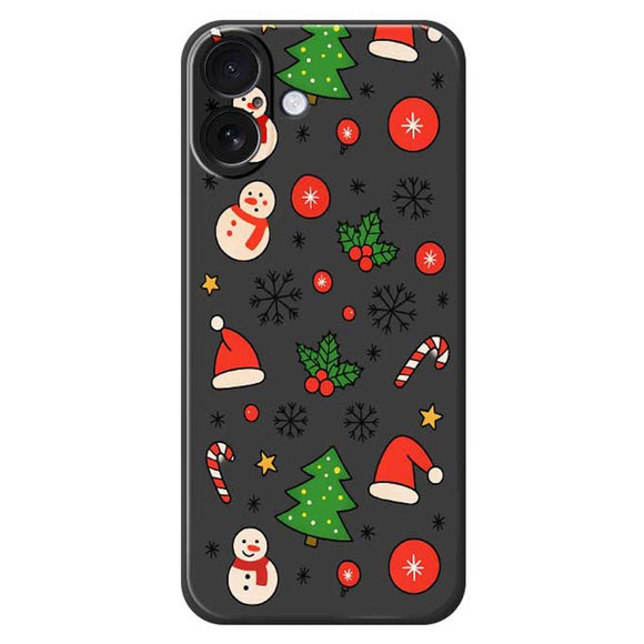 EIDERWOOD iPhone 17 Jule Cover - Fleksibelt Plastik - Julemotiver / Sort