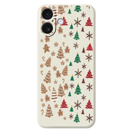 EIDERWOOD iPhone 17 Jule Cover - Fleksibelt Plastik - Kagemænd & Juletræer / Beige