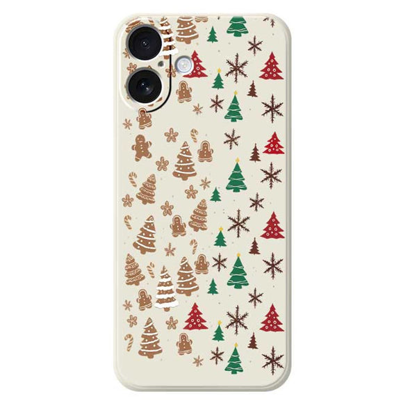 EIDERWOOD iPhone 17 Jule Cover - Fleksibelt Plastik - Kagemænd & Juletræer / Beige