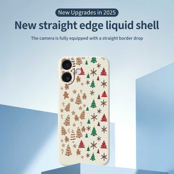 EIDERWOOD iPhone 17 Jule Cover - Fleksibelt Plastik - Kagemænd & Juletræer / Beige