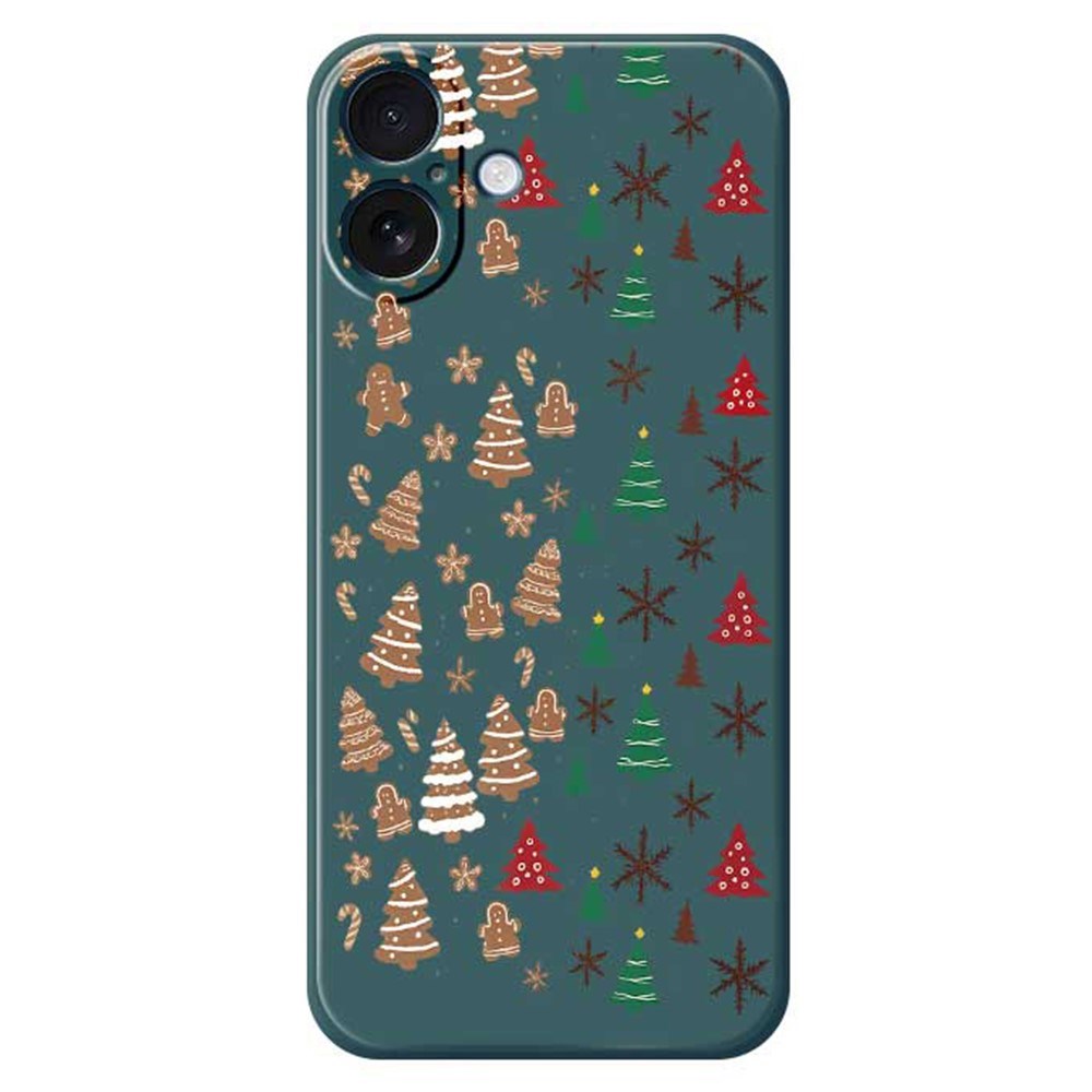 EIDERWOOD iPhone 17 Jule Cover - Fleksibelt Plastik - Kagemænd & Juletræer / Grøn