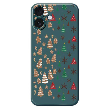 EIDERWOOD iPhone 17 Jule Cover - Fleksibelt Plastik - Kagemænd & Juletræer / Grøn