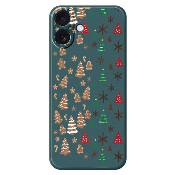 EIDERWOOD iPhone 17 Jule Cover - Fleksibelt Plastik - Kagemænd & Juletræer / Grøn