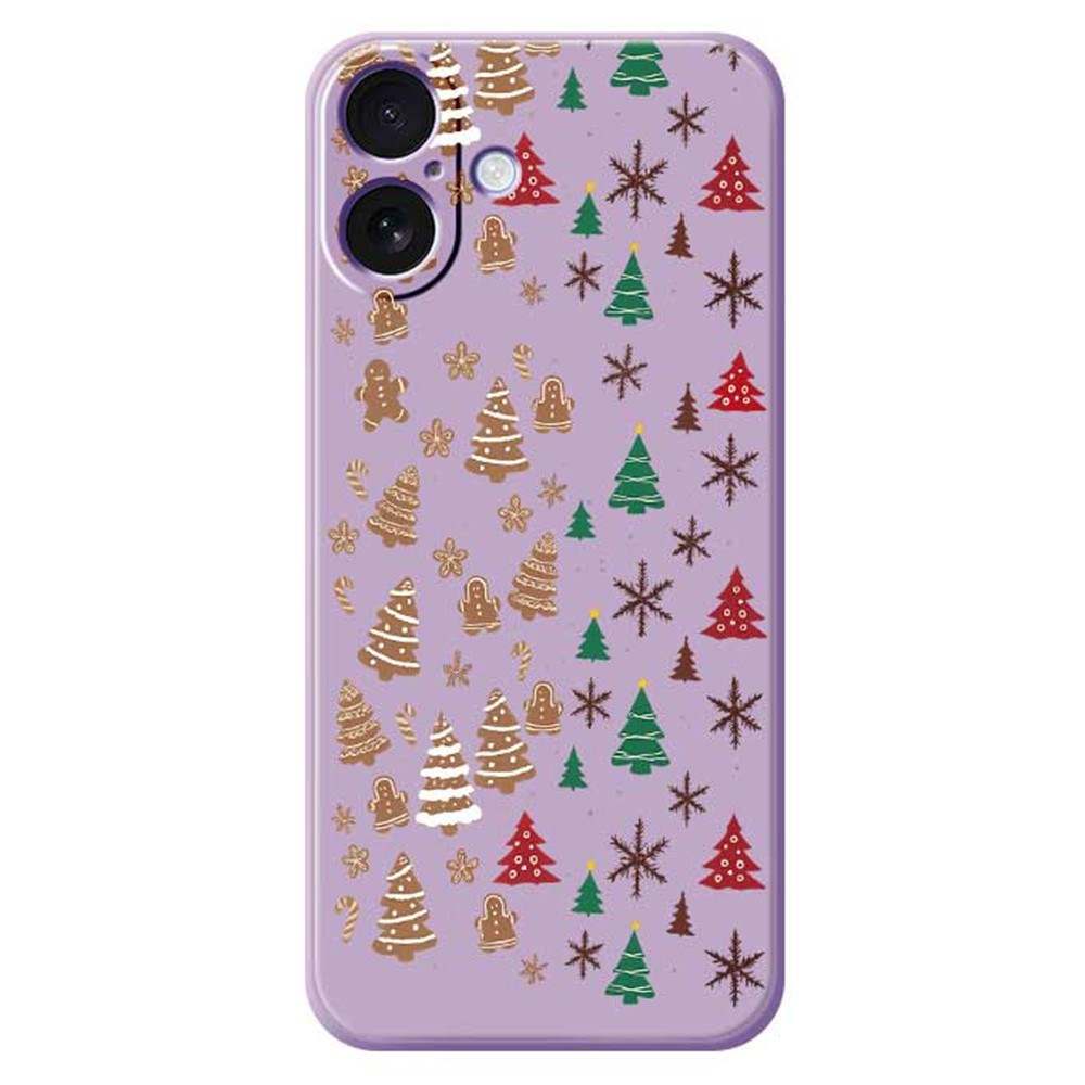 EIDERWOOD iPhone 17 Jule Cover - Fleksibelt Plastik - Kagemænd & Juletræer / Lilla