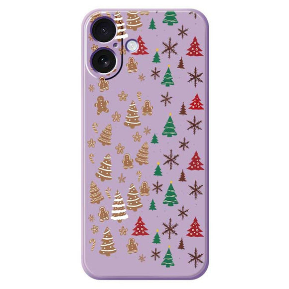 EIDERWOOD iPhone 17 Jule Cover - Fleksibelt Plastik - Kagemænd & Juletræer / Lilla