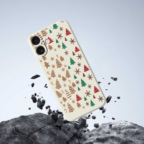 EIDERWOOD iPhone 17 Jule Cover - Fleksibelt Plastik - Kagemænd & Juletræer / Lilla