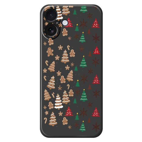 EIDERWOOD iPhone 17 Jule Cover - Fleksibelt Plastik - Kagemænd & Juletræer / Sort