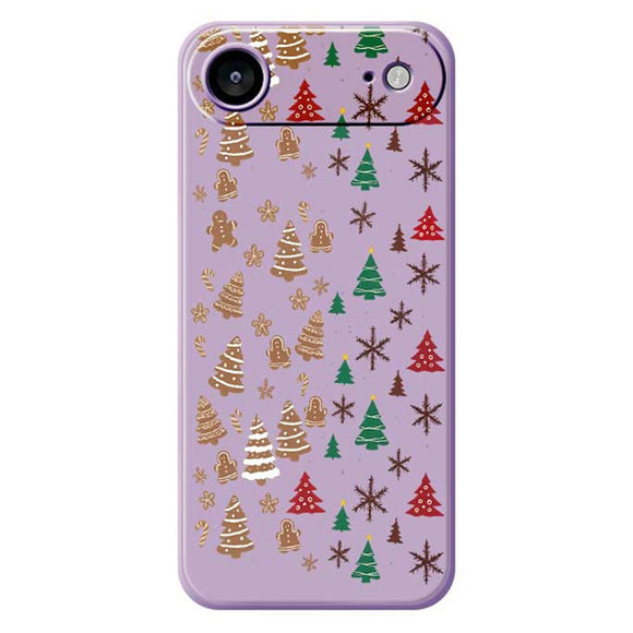 EIDERWOOD iPhone Air Jule Cover - Fleksibelt Plastik - Kagemænd & Juletræer / Lilla