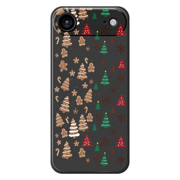 EIDERWOOD iPhone Air Jule Cover - Fleksibelt Plastik - Kagemænd & Juletræer / Sort