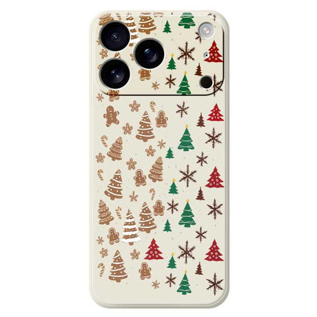 EIDERWOOD iPhone 17 Pro Jule Cover - Fleksibelt Plastik - Kagemænd & Juletræer / Beige
