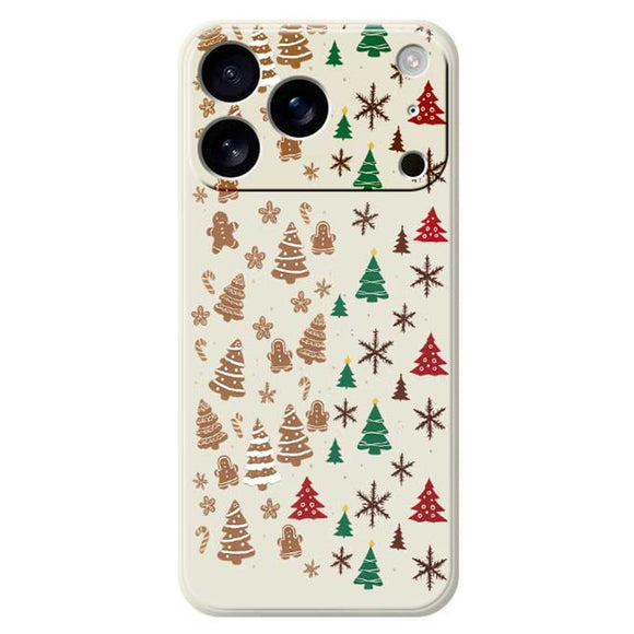 EIDERWOOD iPhone 17 Pro Jule Cover - Fleksibelt Plastik - Kagemænd & Juletræer / Beige