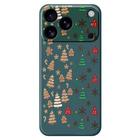EIDERWOOD iPhone 17 Pro Jule Cover - Fleksibelt Plastik - Kagemænd & Juletræer / Grøn