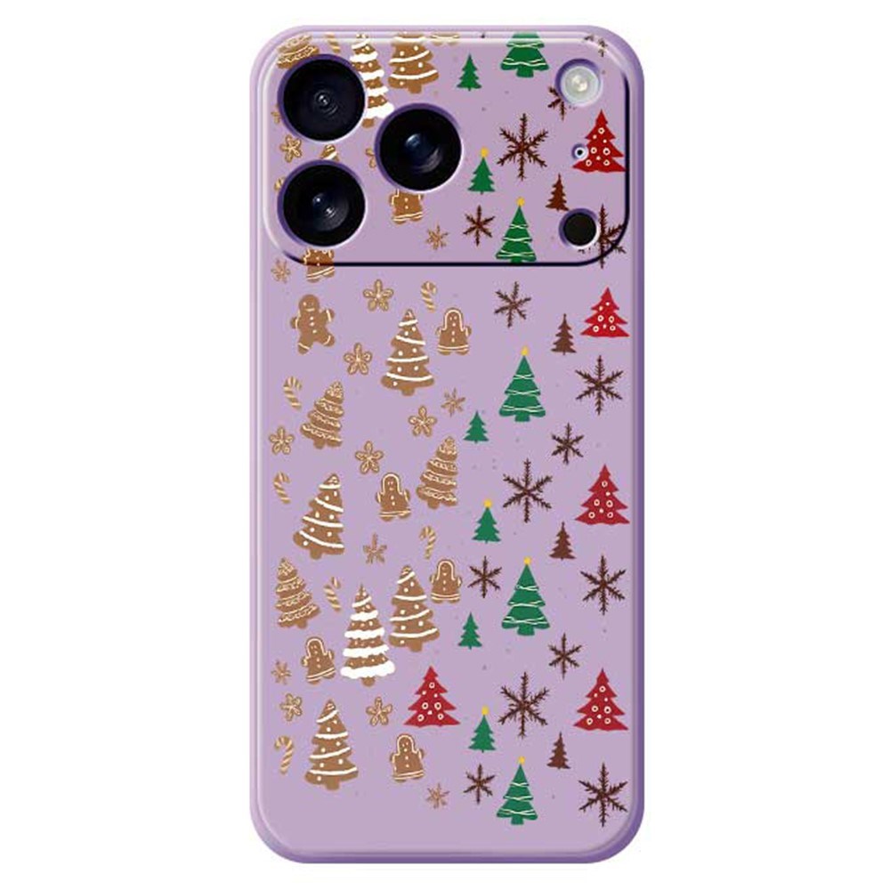 EIDERWOOD iPhone 17 Pro Jule Cover - Fleksibelt Plastik - Kagemænd & Juletræer / Lilla