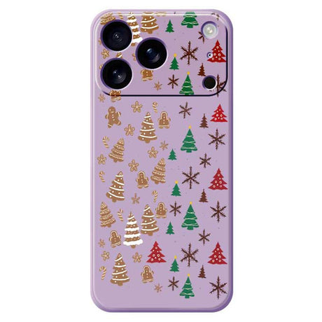EIDERWOOD iPhone 17 Pro Jule Cover - Fleksibelt Plastik - Kagemænd & Juletræer / Lilla