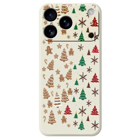 EIDERWOOD iPhone 17 Pro Max Jule Cover - Fleksibelt Plastik - Kagemænd & Juletræer / Beige