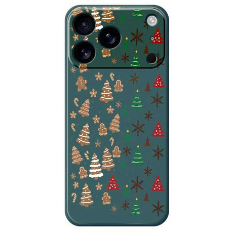 EIDERWOOD iPhone 17 Pro Max Jule Cover - Fleksibelt Plastik - Kagemænd & Juletræer / Grøn