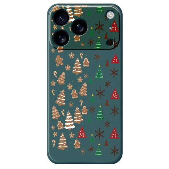 EIDERWOOD iPhone 17 Pro Max Jule Cover - Fleksibelt Plastik - Kagemænd & Juletræer / Grøn