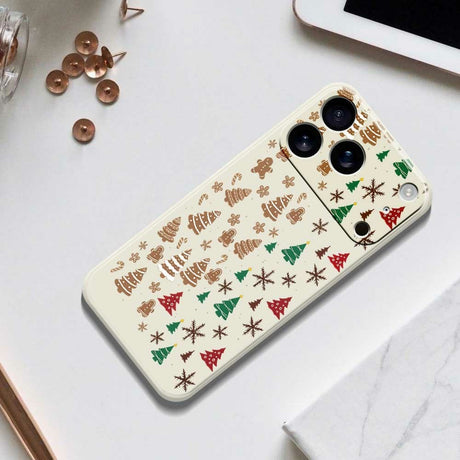 EIDERWOOD iPhone 17 Pro Max Jule Cover - Fleksibelt Plastik - Kagemænd & Juletræer / Lilla